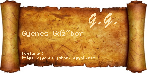 Gyenes Gábor névjegykártya