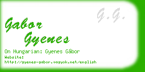 gabor gyenes business card